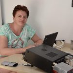 Heike working RTTY as EA8/DL3HD